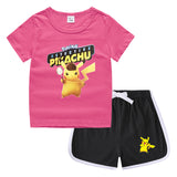 Children Pokemon Pikachu Tshirts & Shorts Casual Sports Undershirt Suit Neutral