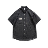 Men T Shirt Summer Casual Tops Men's Clothes Summer Wear Retro Men's Lapel Shirt Casual Denim Cargo Pants Shirt Trendy Men