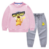 Children Pokemon Pikachu Hoodie & Pant Set Sweatshirt Set Pure Cotton Trendy