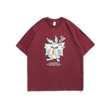 Men T Shirt Summer Casual Tops Men's Clothes Summer Wear Vintage Men's round Neck Short Sleeve Casual Loose Cartoon Rabbit Printed T-shirt