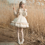 Gothic Lolita Harajuku Style Clothing Shepherd Long Sleeve Op Dress Lolita Design CLA Pastoral Style Skirt