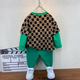 Toddler Boys Sweater Boys' Suit Cartoon Pattern Two-Piece Set