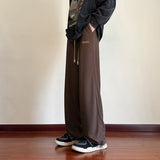 Men Sweatpants Waffle Sweatpants Drape Wide Leg Loose Casual