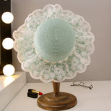 Straw Hat Mesh Little Daisy Seaside Beach Hat Princess Hat Children's Straw Hat