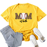 Boy Mama T Shirts Baseball Mama Leopard Print Letter Print T-shirt