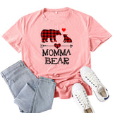 Boy Mama T Shirt Mama Bear Mother Pattern Printed Short Sleeve T-shirt