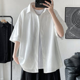 Men's Shirts Summer Large Size Short Sleeve Shirt Hong Kong Style Men's Clothing