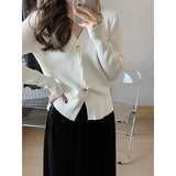 Preppy Aestitic Outfits V-neck Long Sleeve Sweater