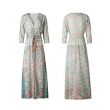 Beth Dutton Bohemian Dress Winter Autumn Midi Dresses French Printed Long Bottoming Dress