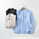Men Linen Suits Spring Linen Suit Loose Linen Cardigan