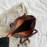 The Teacher Tote Retro Large Capacity Bag Women's Autumn Crossbody Commuter Bag Shoulder Tote Bag