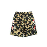 Shark Print Shorts Men's Side Double Shark Head Windbreaker Cloth Shorts Elastic Waist Fifth Pants Middle Pants Casual Shorts