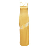 Music Festivals Rave Outfits Dress Spring/Summer Sexy Suspenders Backless Shoulder Slim Fit Slit Dress