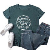 Beth Dutton Outfits Sorta Sweet Sorta Beth Dutton round Neck Casual Short Sleeve Loose plus Size Fashion T-shirt