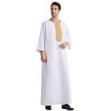 Mens Thobes Eight-Quarter Sleeve Embroidered Robe