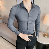 Men Shirts Long Sleeve Shirt Slim Fit Shirt