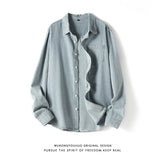 Men's Shirts Denim Shirt Men's Long Sleeve Autumn Shirt plus Size