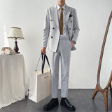 Double Brewed Seersucker Suit Casual Suit Men's Dress