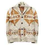 John Dutton Jacket Jacquard Outerwear Sweater Long Sleeve Knitted Coat Top for Men