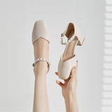 Nude Wide Fit Block Heels
