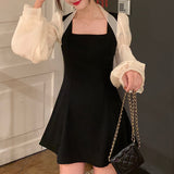 Fairy Dress Hepburn Style Retro French Little Black Dress Temperament Fairy Dress Spring and Autumn