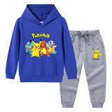 Children Pokemon Pikachu Hoodie & Pant Set Sweater Suit Cotton Trendy