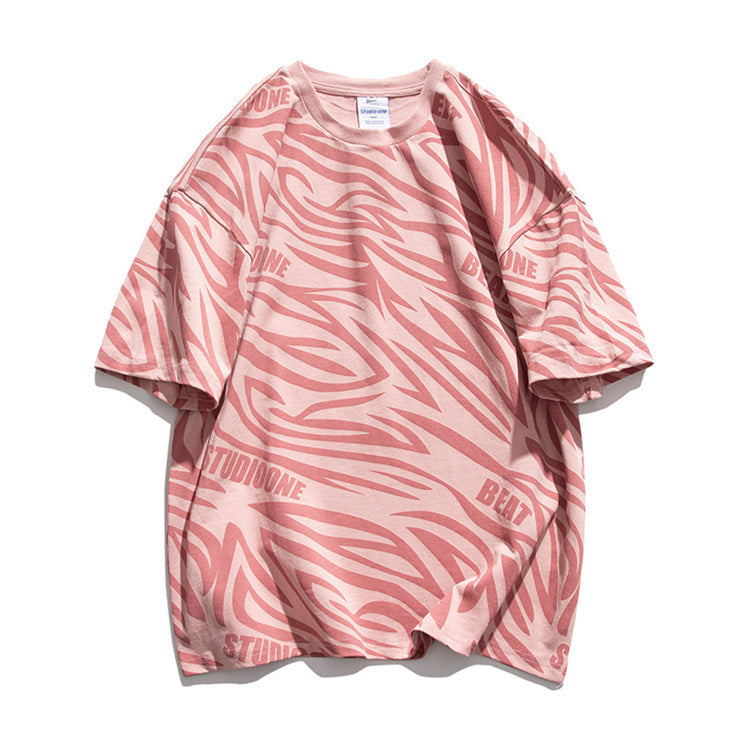 Zebra T Shirt Round Neck Pullover Zebra Pattern
