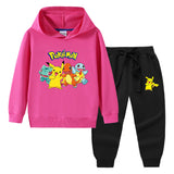 Children Pokemon Pikachu Hoodie & Pant Set Sweater Suit Cotton Trendy