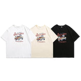 Men T Shirt Summer Casual Tops Men's Clothes Summer Wear Vintage Men's round Neck Short Sleeve Casual Loose Car Printed T-shirt