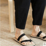 Linen Pants Straight Leg Pants Drawstring Lightweight Elastic Beach Pants Summer Solid Color Men's Retro Loose plus Size Casual Pants