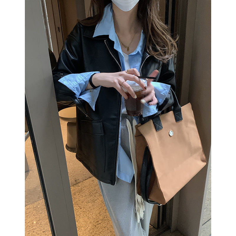 Beth Dutton Outfits Retro Biker's Leather Coat Women's Autumn and Winter Loose Jacket