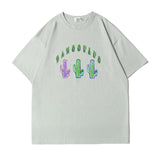 Men's T Shirt Summer Casual Tops Cactus Printed Short Sleeve T-shirt Men's round Neck Half Sleeve Boyfriend Harajuku Style Trendy Loose Half Sleeve