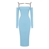 Emily Ratajkowski Dress Long Sleeve Tube Top Sexy Spaghetti Straps Knitted Dress