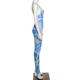 Summer High Waist Printed Suspenders Skinny Hip Raise Casual Sports Jumpsuit for Women