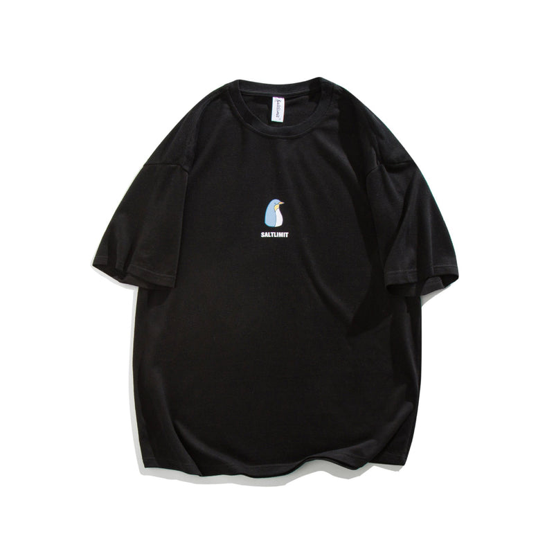 Men T Shirt Summer Casual Tops Men's Clothes Summer Wear Vintage Men's round Neck Short Sleeve Casual Wide Penguin Printed T-shirt
