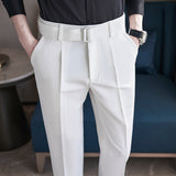 Men Trousers Casual Cropped Pants