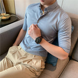 Men Shirts Simple Embroidered Shirt