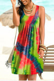 Women Exotic Dresses Summer Loose Casual Tie-Dye Skirt Dress