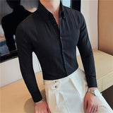 Men's Shirts Striped Long-Sleeved Shirt