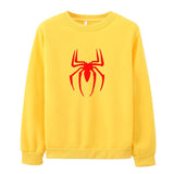 Men Spider Hoodie Crew Neck Sweater Fleece Spider-Man Print