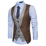 Tuxedo Vests Men Suit Vest Suit Vest Buckle Men's Stitching Gentleman Men's Clothing