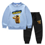 Children Pokemon Pikachu Hoodie & Pant Set Two-Piece Baby Cotton Sweater Set