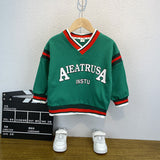Toddler Boys Sweater Children 'S Sweater Western Style V-neck Spring And Autumn