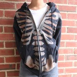 Skull Hoodie Halloween Skull Long Sleeve Hoodie Zipper Cardigan Jacket