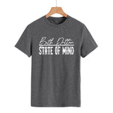 Beth Dutton Outfits State of Mind Lettered Casual Short Sleeve T-shirt