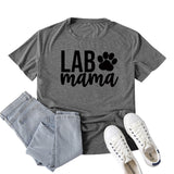 Boy Mama T Shirts Lab Mama Letter Print Short-Sleeve T-shirt