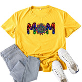 Boy Mama T Shirts Mom Leopard Print Mama Letter Print T-shirt