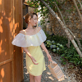 Fairy Dress French Fairy off-Shoulder Sexy Strap Dress Clothes Petite Short Dress Women