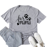 Boy Mama T Shirts Fur Mama Letter Print T-shirt