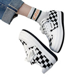 Cow Print Hey Dude Shoes Chessboard Plaid Leisure Slip on Casual Shoes Pink Platform Women's Board Shoes